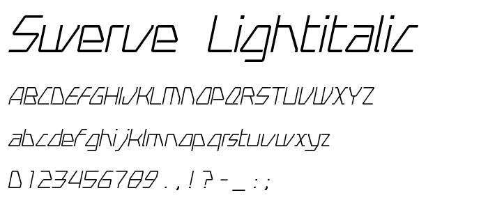 Swerve  LightItalic font
